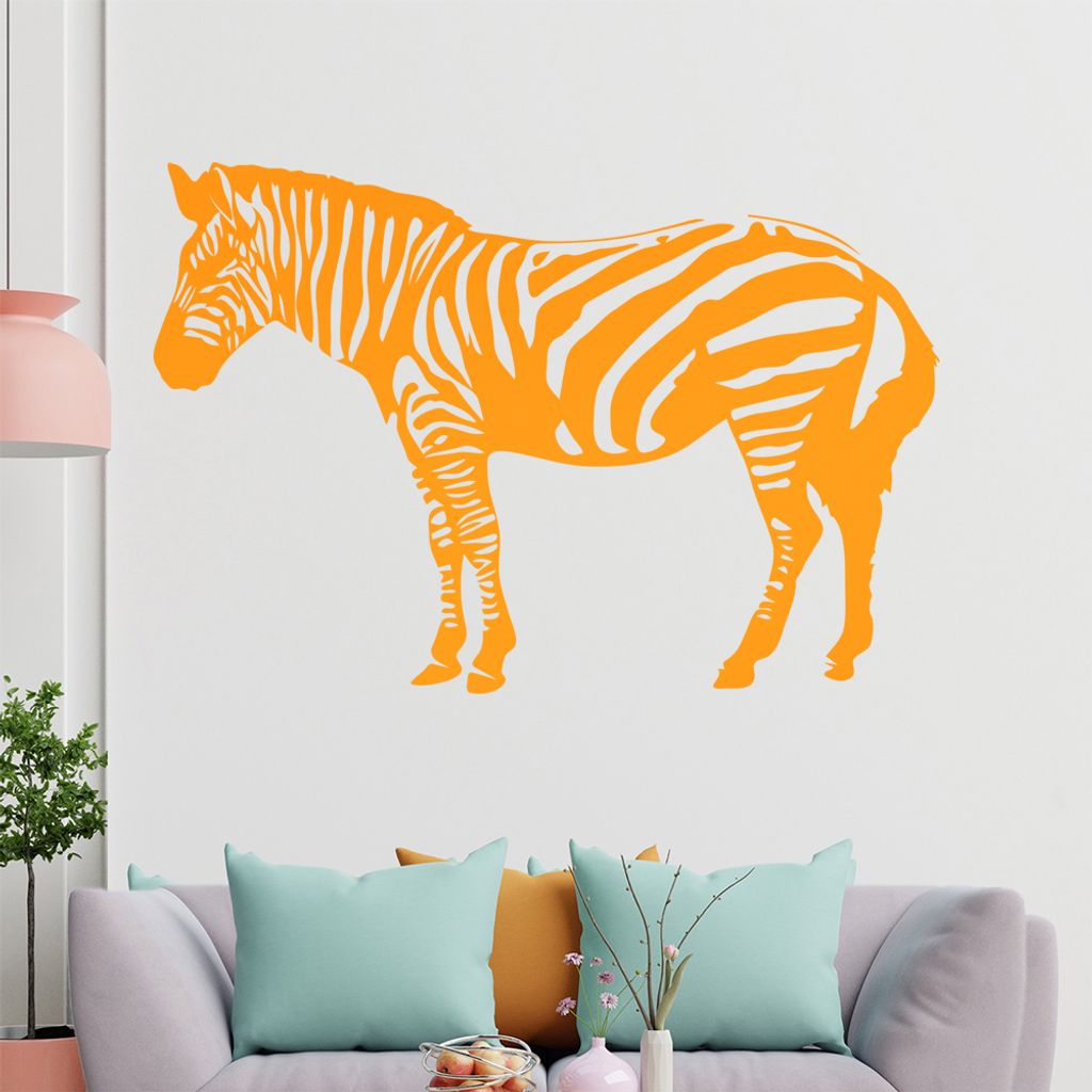 KIWISTAR Zebra gestreift Wildpferd Bergzebra Wandtattoo in 6 Größen - Wandaufkleber Wall Sticker - Dekoration, Küche, Wohnzimmer, Schlafzimmer, ...