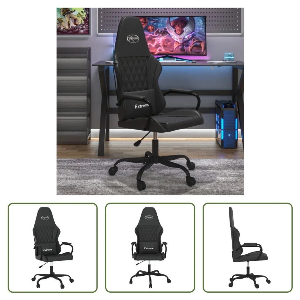 The Living Store Sedia Gaming Ergonomica Massaggiante Nera - Performance PC
