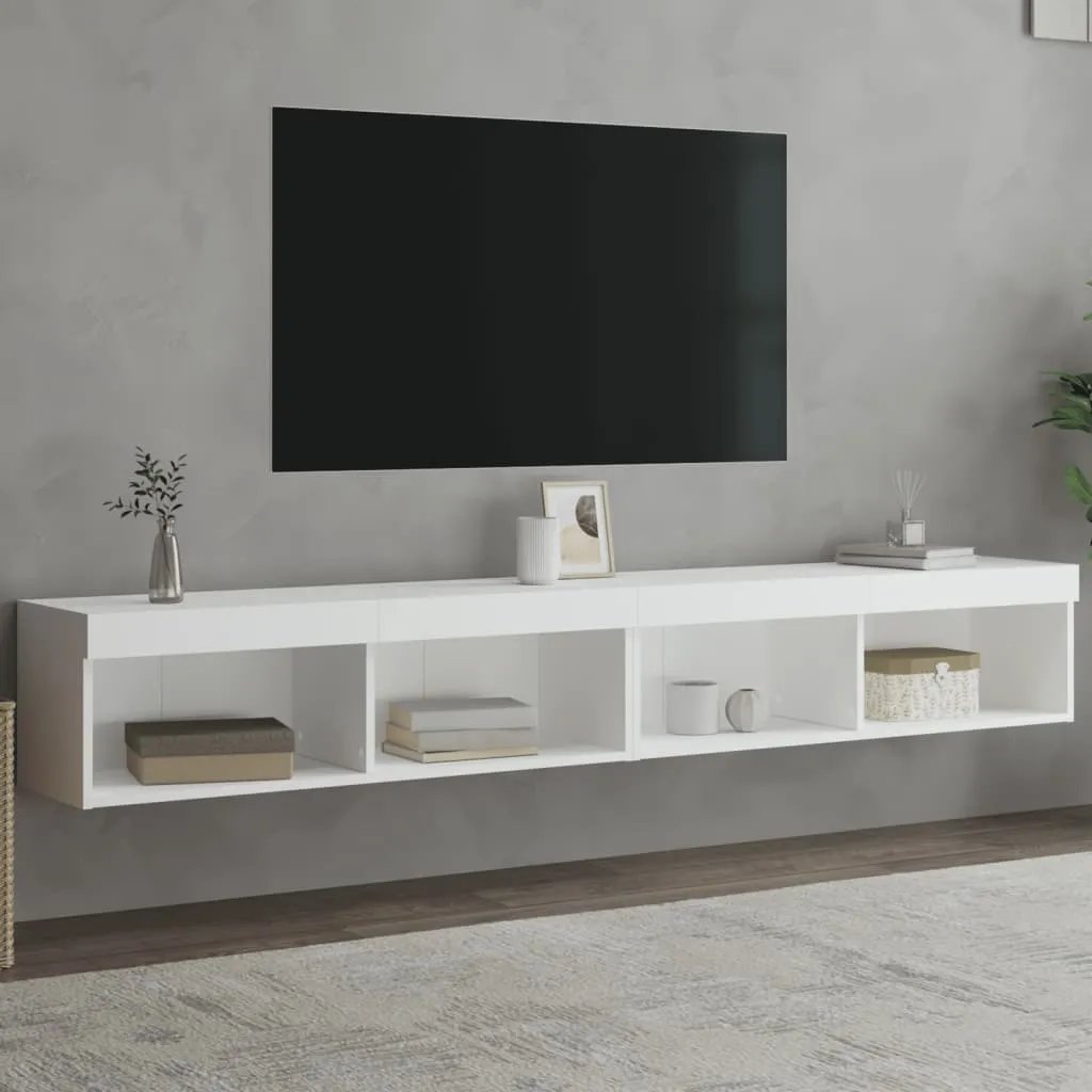 Offerta Set 2 Mobili TV Maison Exclusive LED Bianco | Design Sospeso
