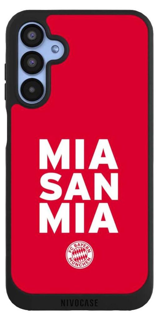 NIVOCASE Handyhülle für Samsung Galaxy A15 5G Hülle NIVOpure Case Schwarz FC Bayern München FCB Mia San Mia
