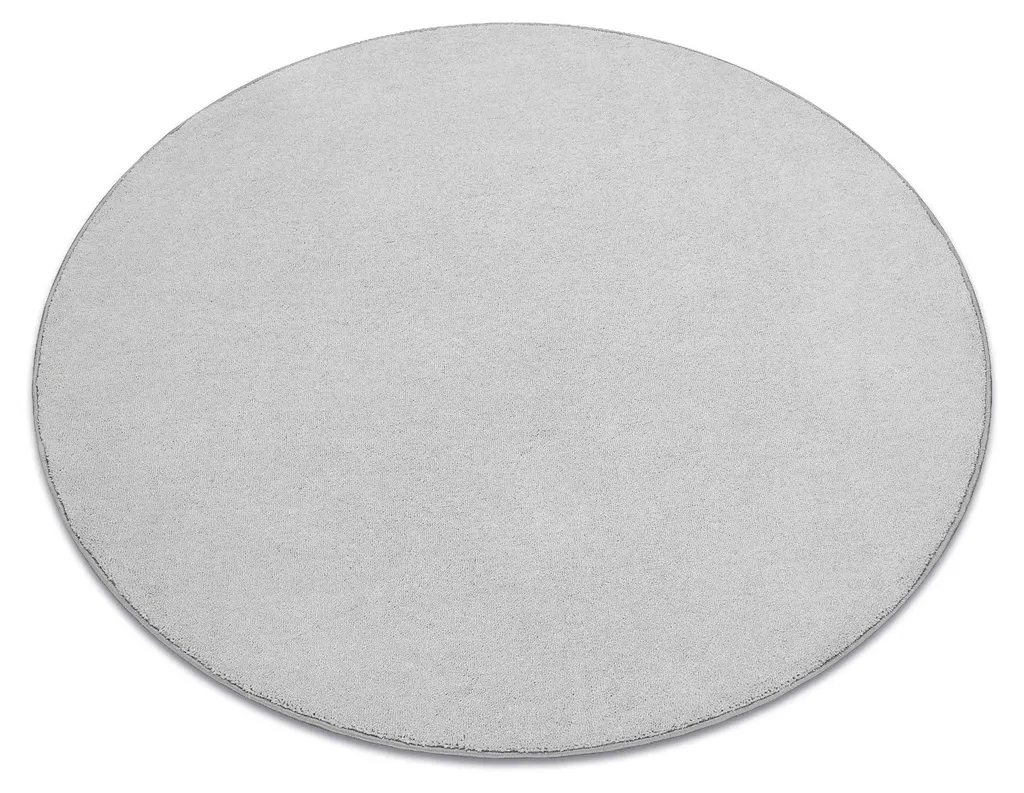 Tapis rond gris anti-poussière Cashmere 133 cm argent facile à laver