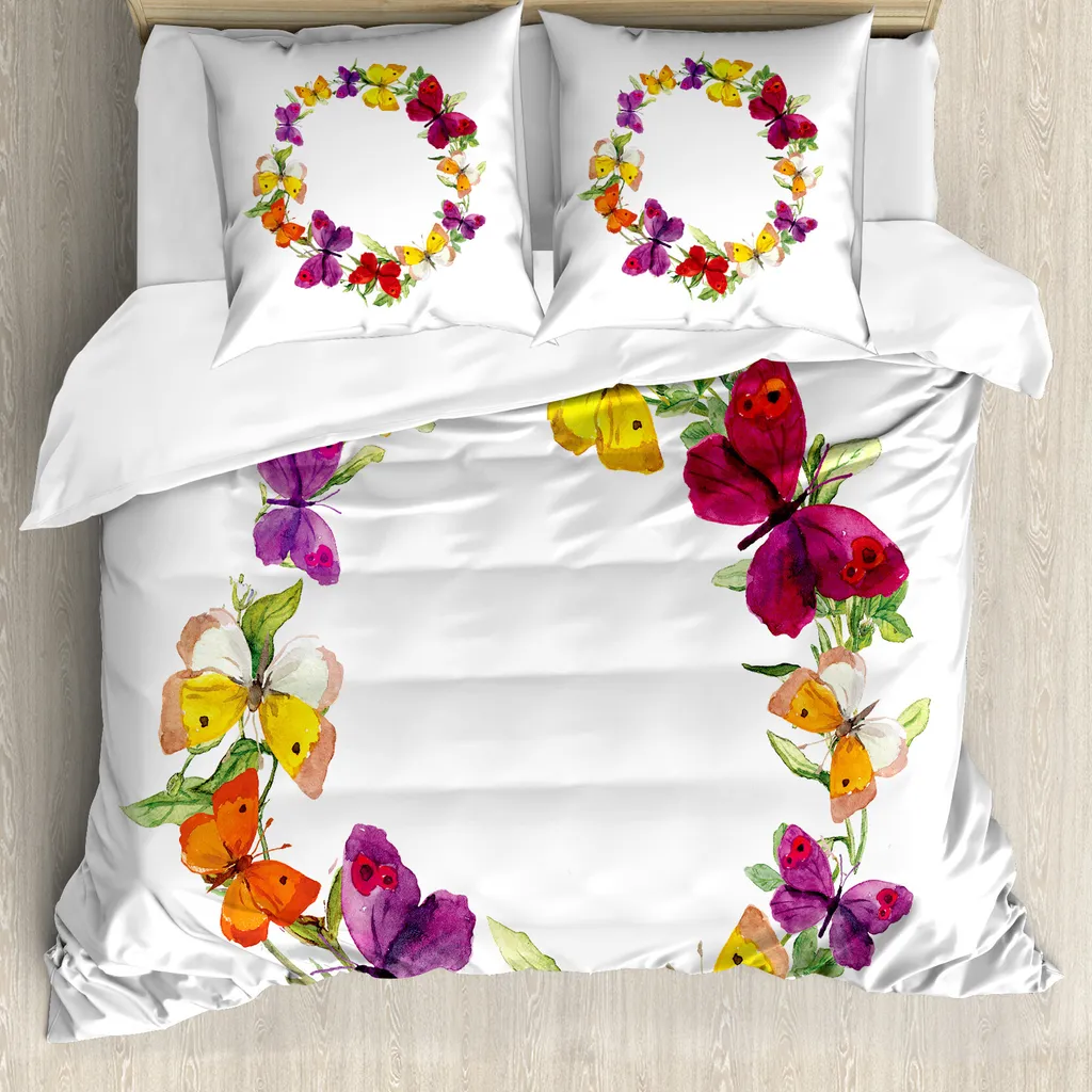 Set Letto ABAKUHAUS Butterfly 155x220: Barriera Allergie e Stampa Digitale HD