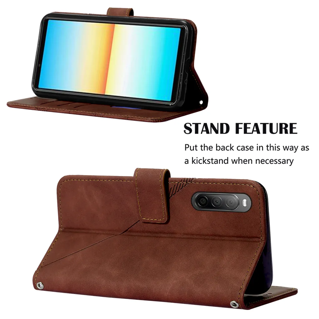 Custodia Portafoglio In Pelle Magnetica Per Sony Xperia 10 II – Cover Flip Con Slot Per Carte E Supporto Per Video - 5