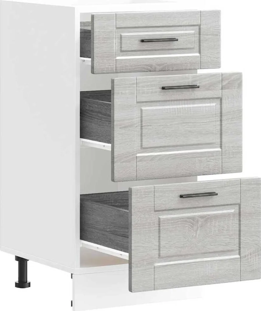 Modulo Cucina Porto Grey Sonoma 60cm: Base in Legno per Progetti Contract - 5