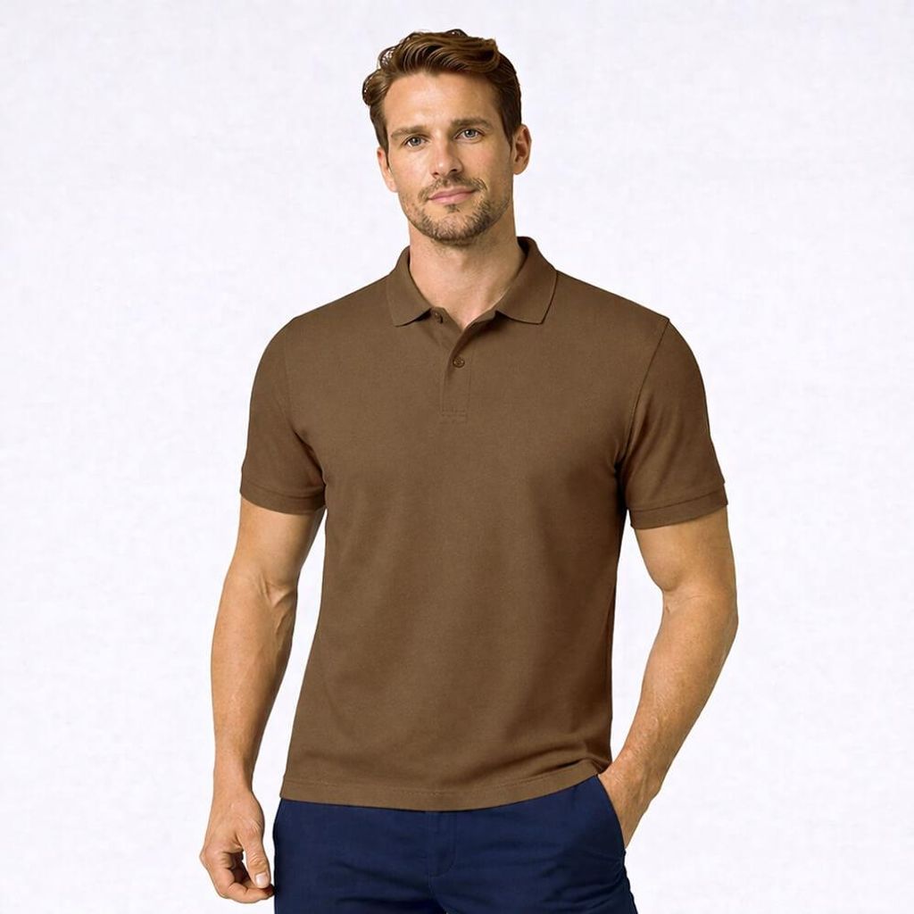 Herren Poloshirt toffee Gr. L : L : toffee : 100% Baumwolle Produktbild 