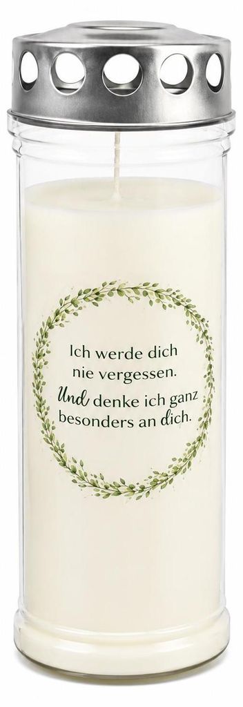 7-Tage-Brenner Grabkerze – Transparent Ich werde dich nie vergessen