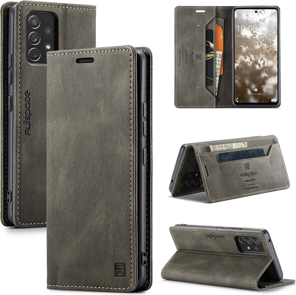 Cover Galaxy A53 5G Rame Retro - Pelle PU Elegante con Stand