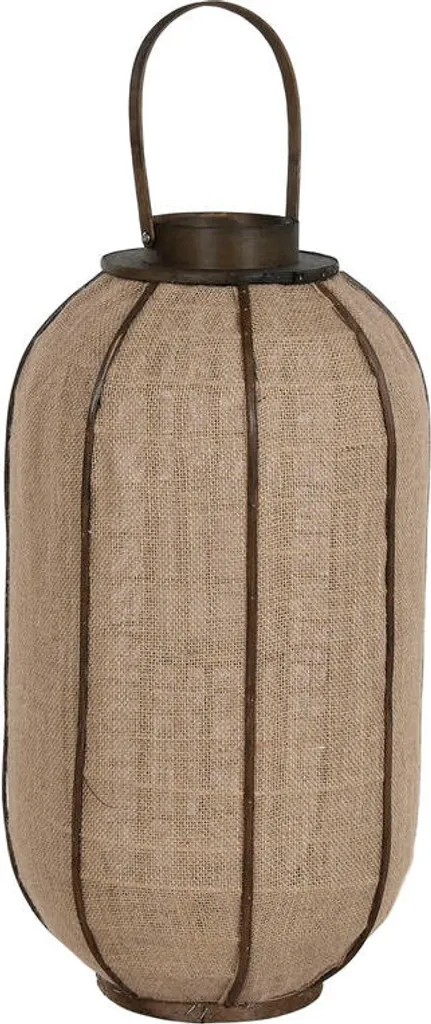 Lanterne de Sol Décorative Bambou et Jute - Bougeoir Ambiance Zen 61cm