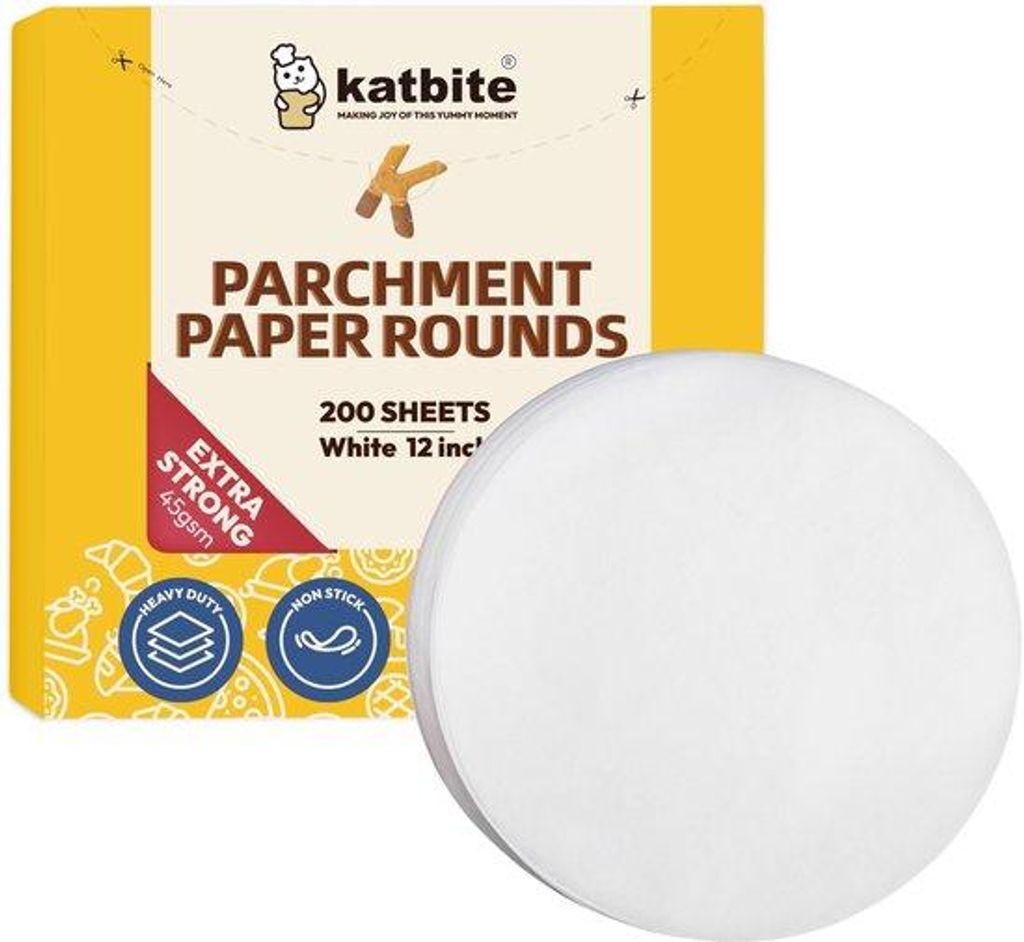 Bakpapier Ø30,5 cm, 200 Stück, antiaanbak, vetvrij, U-förmige Ausstecher für Torte, Pizza, Grill