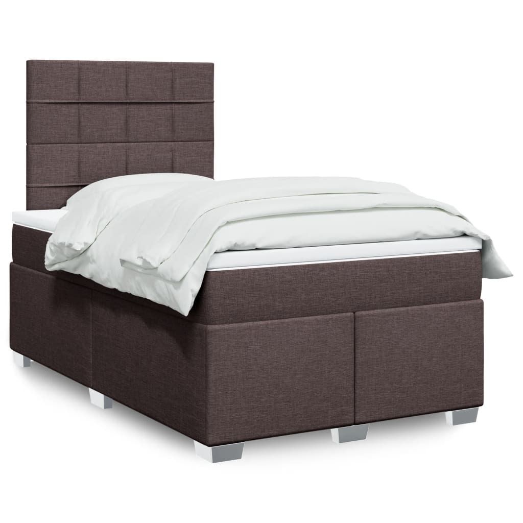 Maison Exclusive - Boxspringbett mit Matratze Dunkelbraun 120x190 cm Stoff