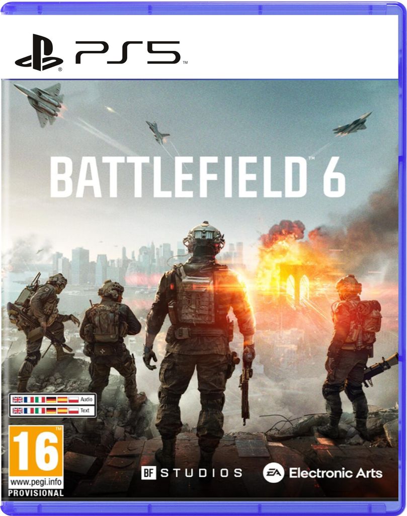The cover art for the video game Battlefield 6 on PlayStation 5.
