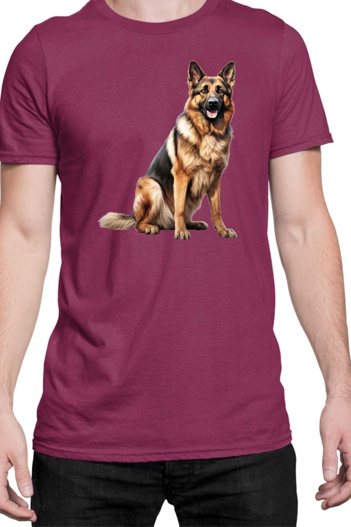 Herren T-Shirt Dogs Breeds German Shorthaired Pointer Dog Breed 005, Man L / Burgundy