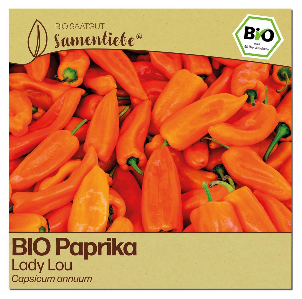 Samenliebe  Paprika Samen | Lady Lou - orange & süß & klein Produktbild 