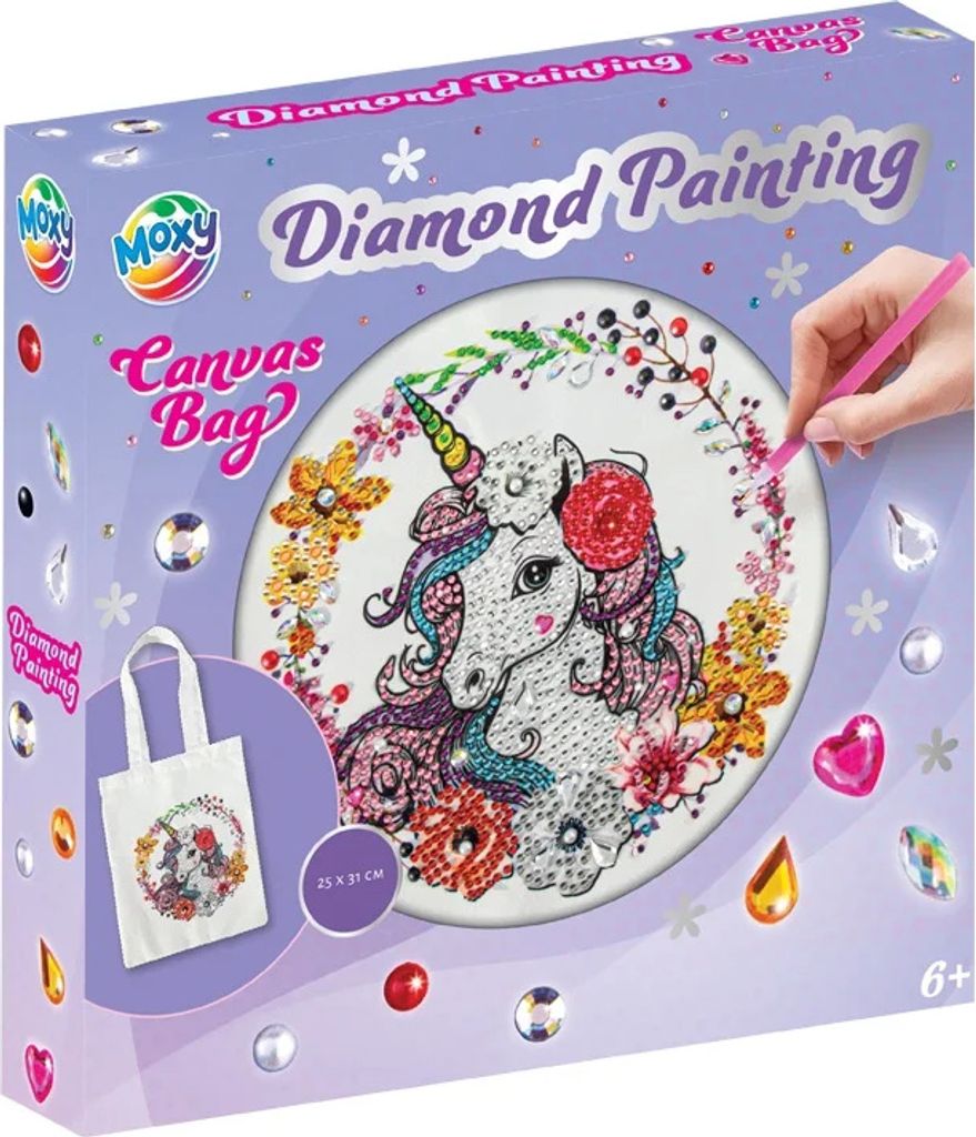 GRAFIX Diamentowa torba na płótnie Jednorożec 25x31 cm Zdjęcie produktu 