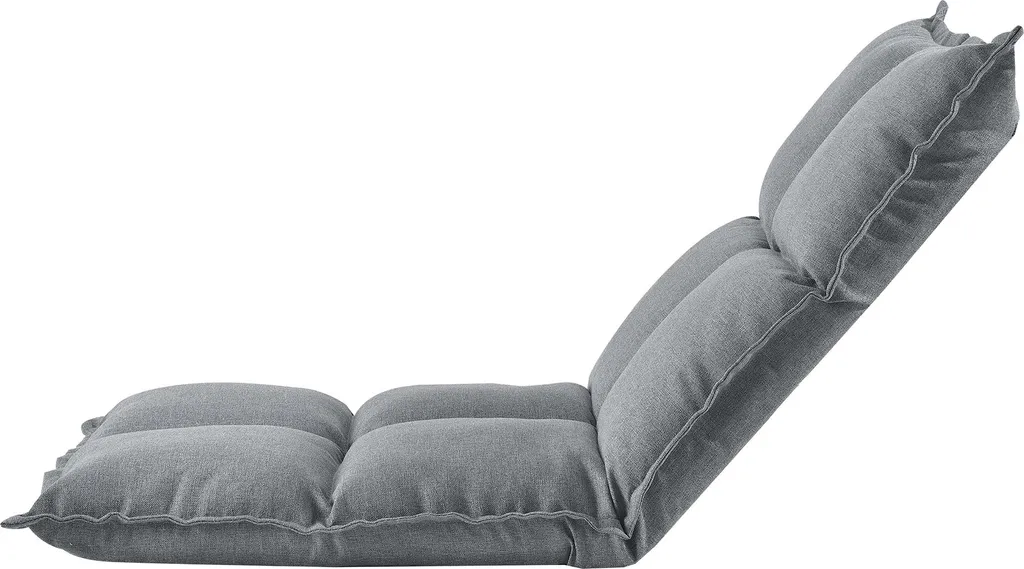 Fauteuil de sol rembourré Deinze - Chaise de relaxation grise en lot de 2