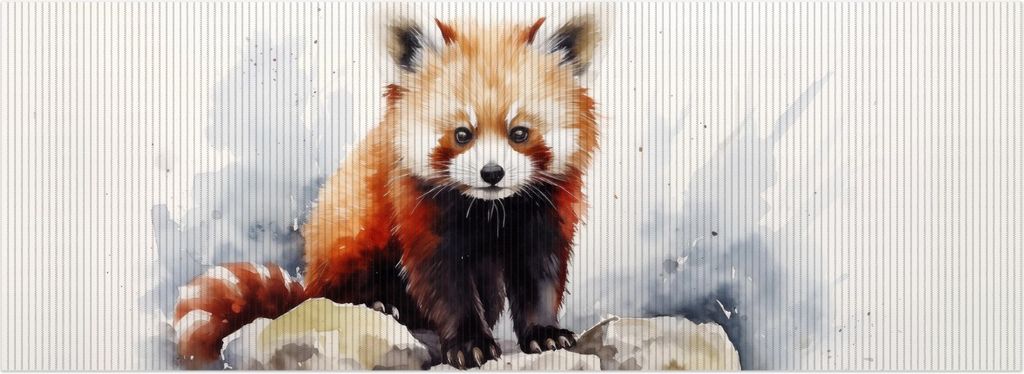 Wallario Duschmatte Antirutschmatte Badmatte Fußmatte Neugieriger Rotpanda, Größe ca. 180 x 65 cm