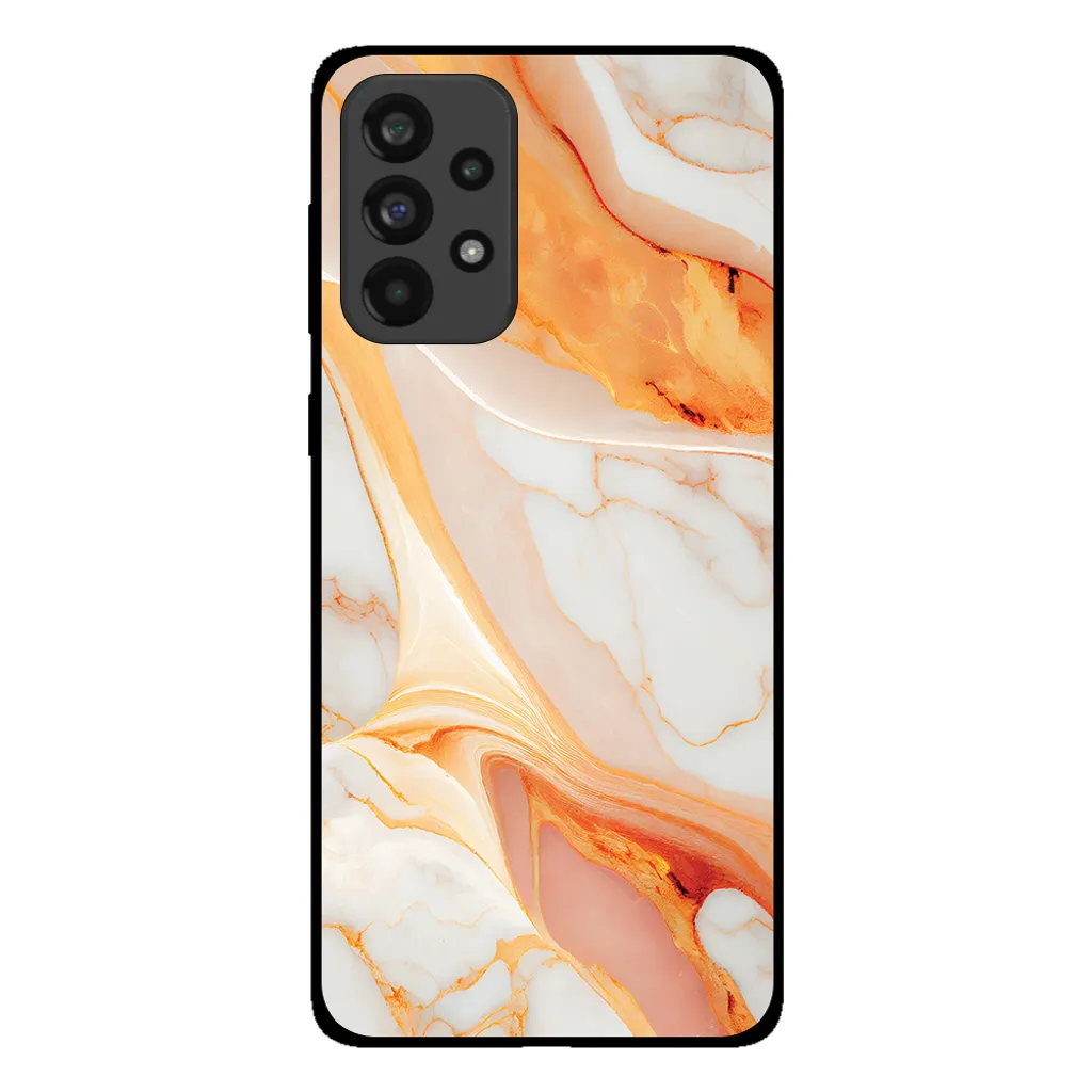 Proteggi i tuoi Ricordi: Cover Samsung A73 5G Marmo Arancione