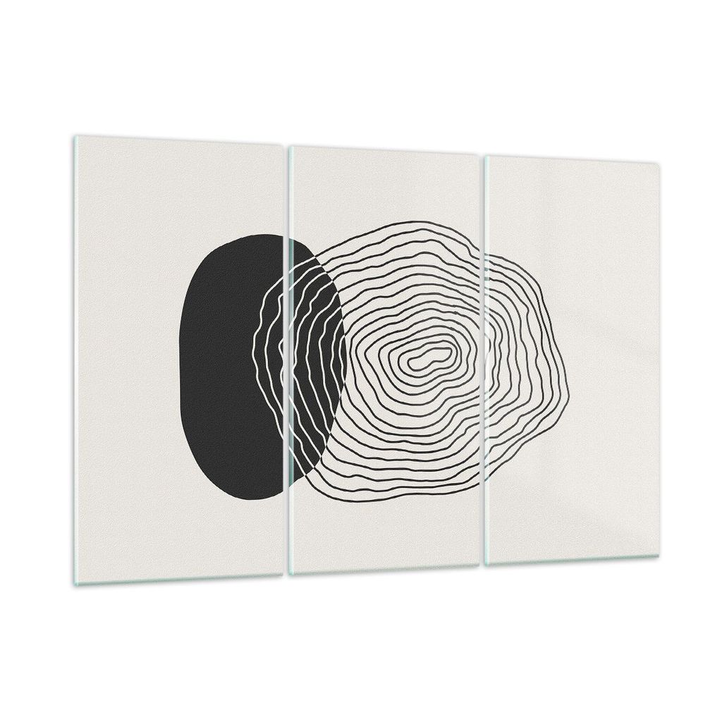 Bilder auf glas - 3 Teile - Abstraktion Fleck Gläser - 165x110cm - Glasbilder - Wandbilder - Bilder - zum Aufhängen bereit - Wanddekoration aus G...