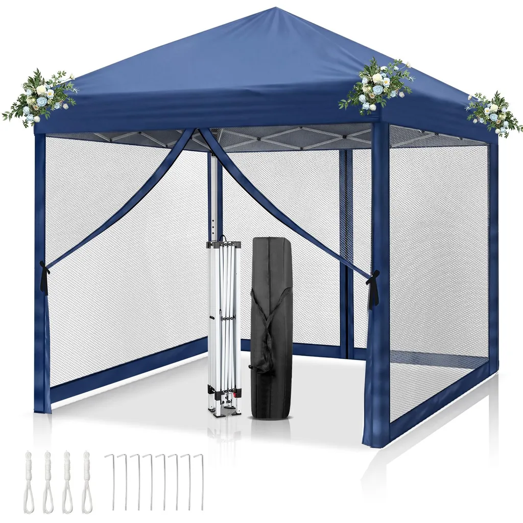 Tente de camping pop-up 3x3 m idéale pour réception et repas