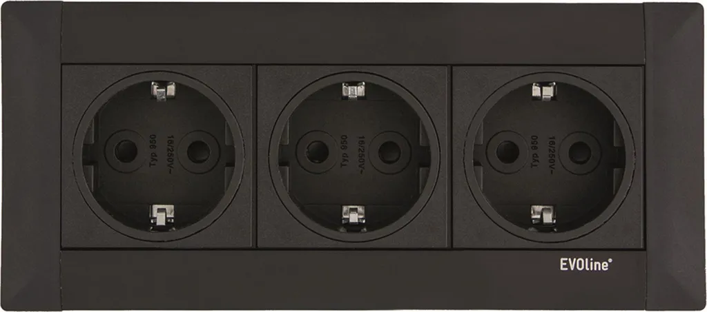 Evoline Frame Dock: Soluzione Ordine Cavi Presa Incasso Nera 3 Vie