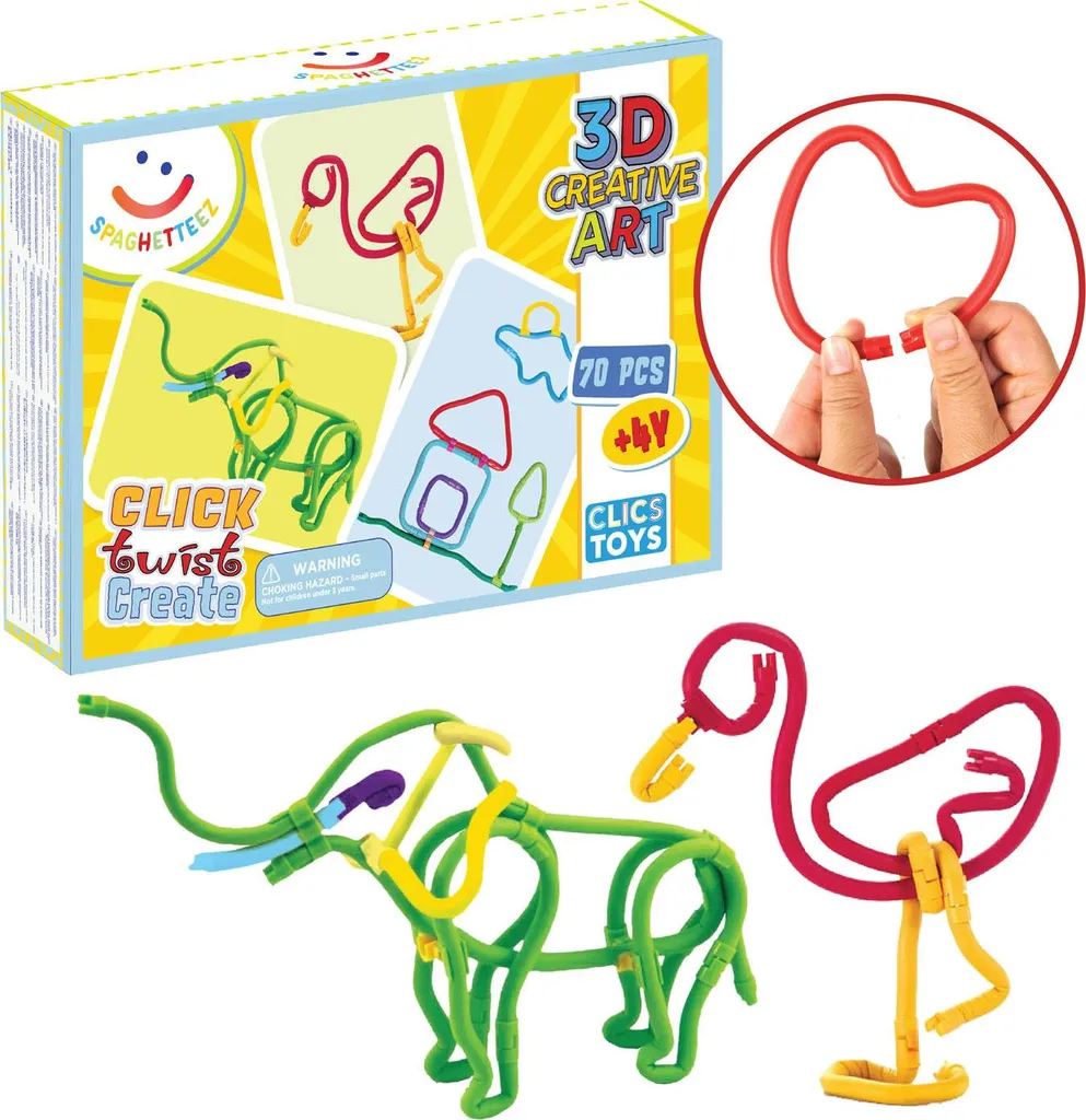 Activité Créative 3D pour Enfant avec les Tiges Souples Spaghetteez
