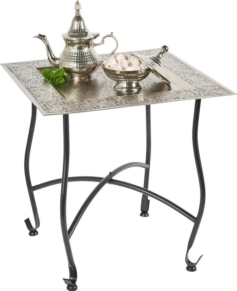 Table de jardin en métal argenté Sule structure pliante et durable