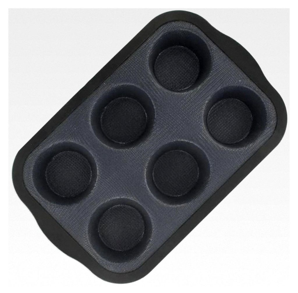 Muffinform aus Silikon und Glasfaser für Muffins und Cupcakes, Grau, 28,3 x 18,3 x 3 cm