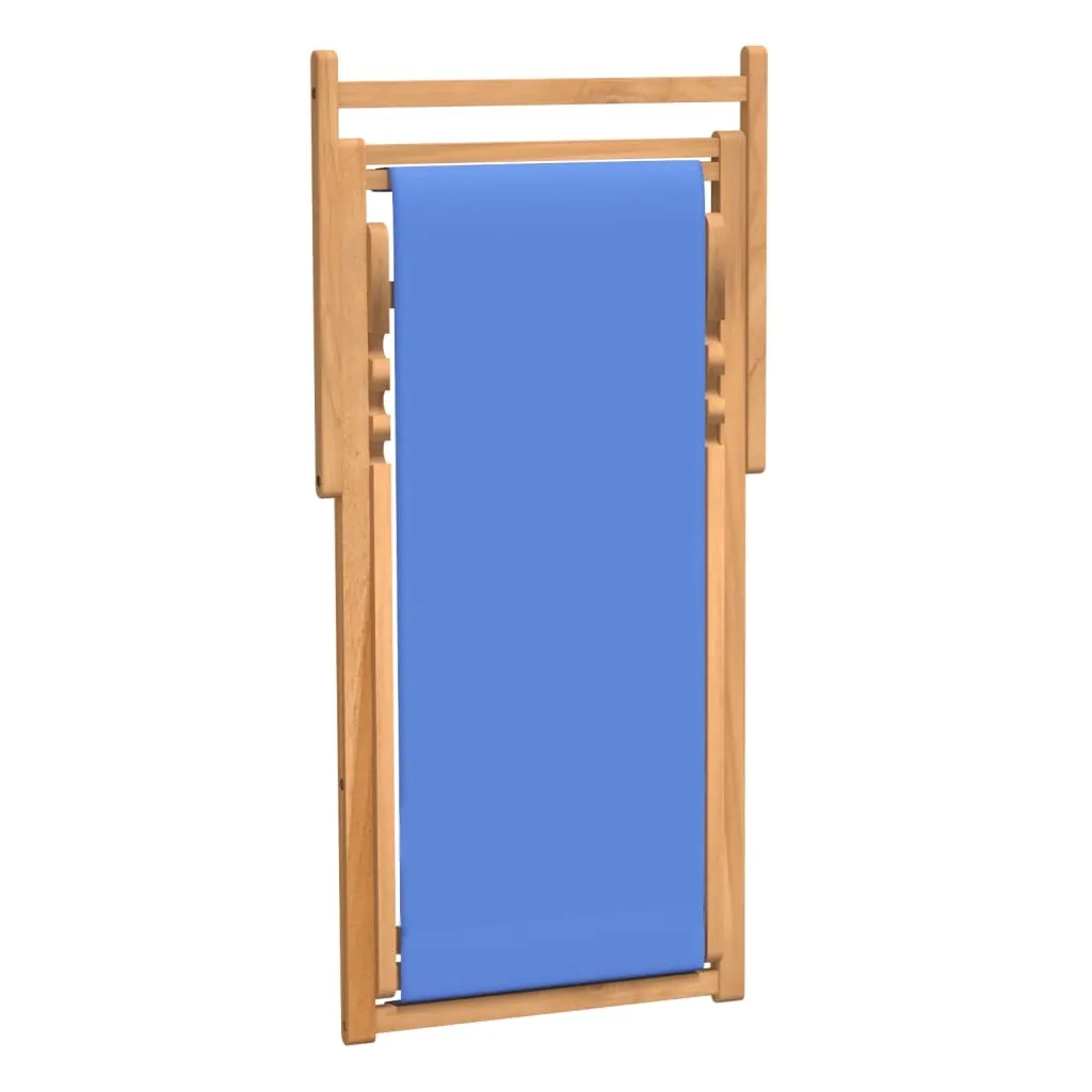 Sedia Sdraio Mare e Giardino Teak 56x105x96 Blu | Robusta e Pieghevole - 6