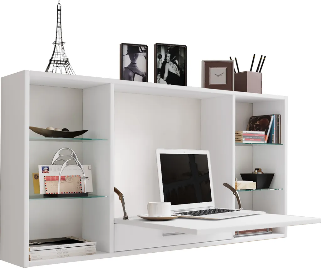 VCM Teala Bureau Mural en Bois de Qualité - Plan de Travail 115x20 cm