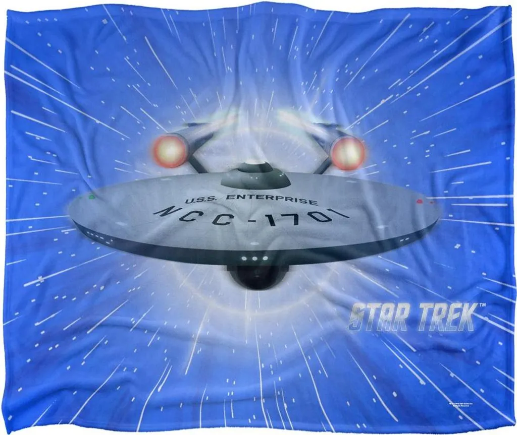 Couverture Star Trek Supersoft TV23660 Texture Soyeuse Bleu et Blanc
