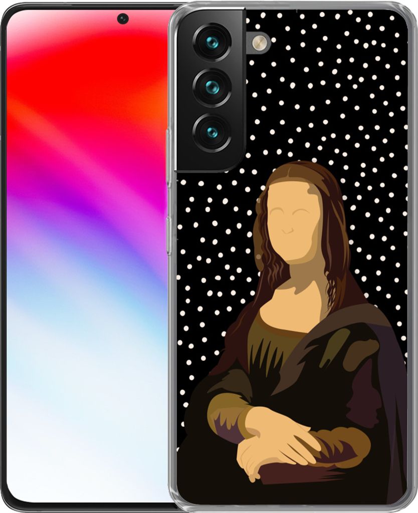 MuchoWow Handyhülle Schutzhülle Hülle für Telefoonhoesje Samsung Galaxy S22 Plus Leonardo da Vinci - Alte Meister - Dots - Schwarz Silikon So...