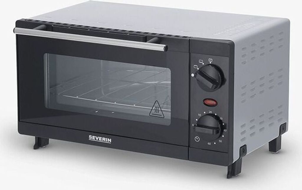 SEVERIN TO 2052 Mini-oven - 9 liter, 800 Watt, zwart-zilver Productafbeelding 