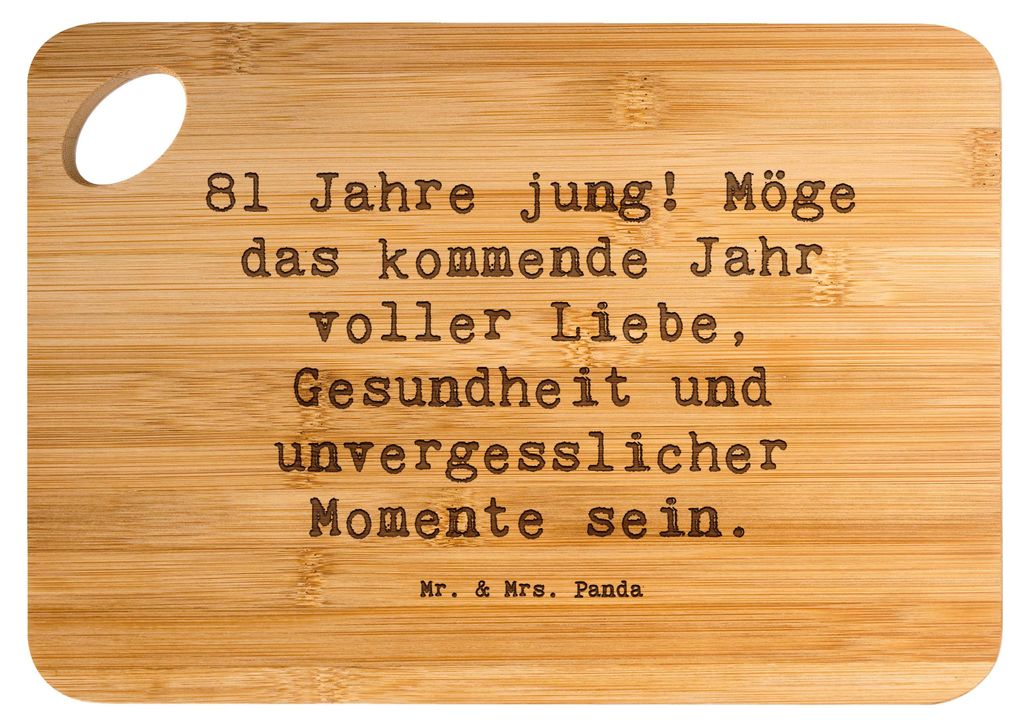Mr. & Mrs. Panda Brett Spruch 81. Geburtstag - Transparent - Geschenk, dekorative Geschenke, Freude, essbrettchen, Schneidebrett, Holzbrett, Liebe,...