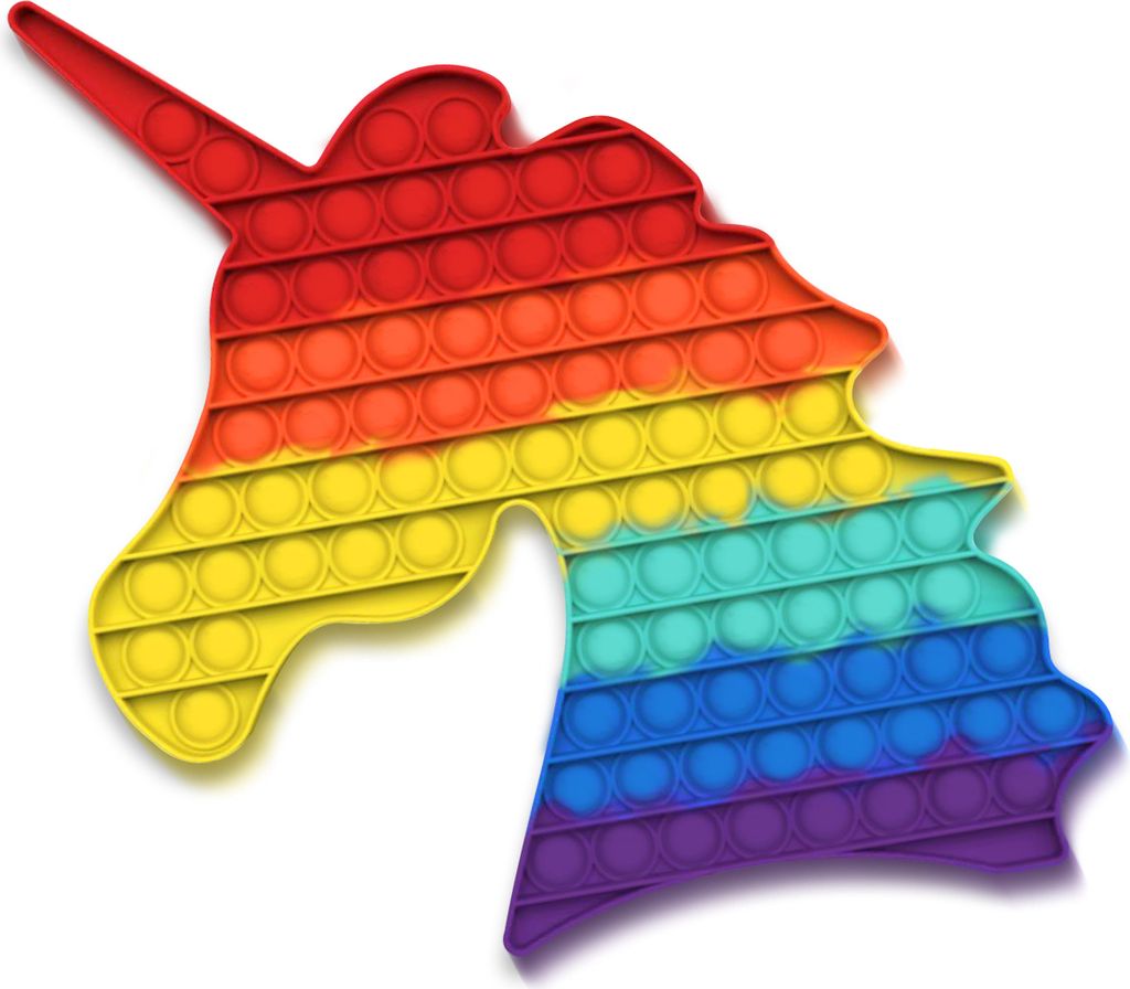 Push it Pop up Fidget Toy Kids Bubbles Antistress Spielzeug TikTok Reisespiel Form:Einhorn 39 x 39.5 cm