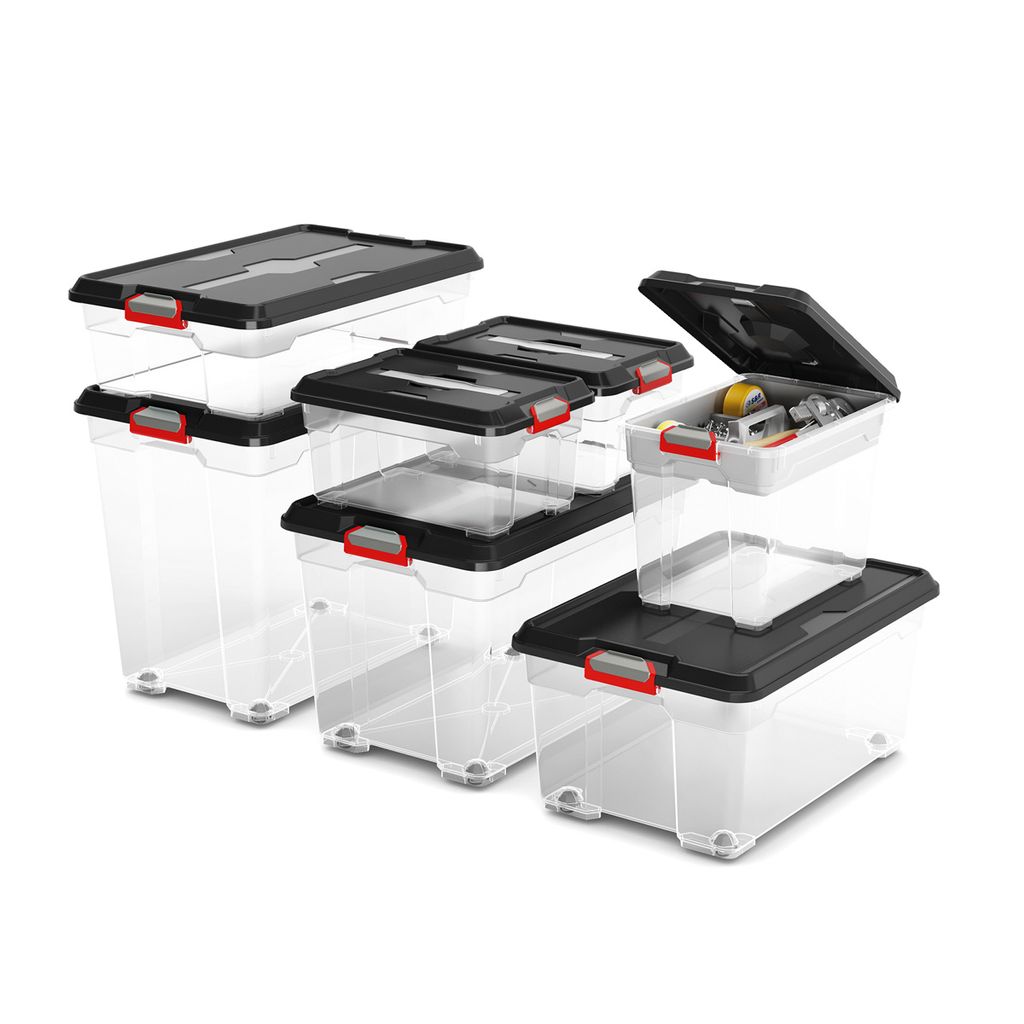 Úložný box Moover XXL s kolieskami, 80 l, čierny Obrázok produktu 
