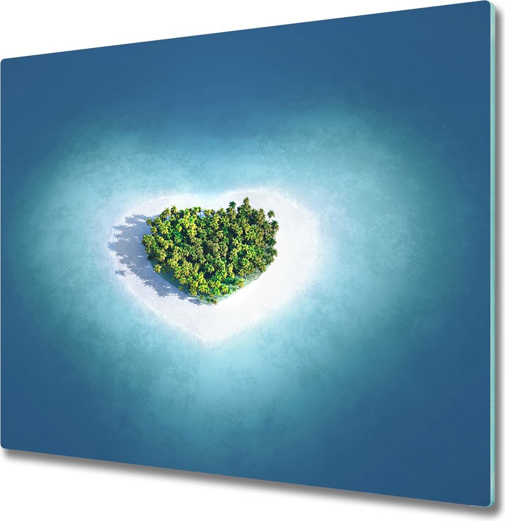Glas Herdabdeckplatte 60x52 cm Spritzschutz Glasabdeckplatte Schneidebrett Insel Herzform