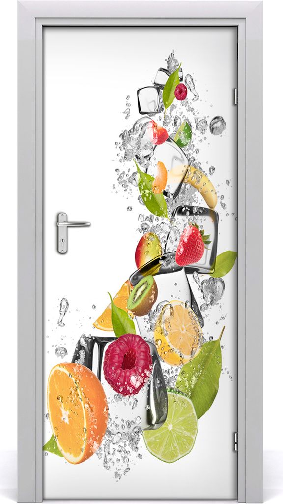 Tulup Türaufkleber 85x205 cm Dekorative Aufkleber Selbstklebend Wasserdichte Tapete Abnehmbar Schlafzimmer Wohnzimmer Wohnkultur - Obst und Eis