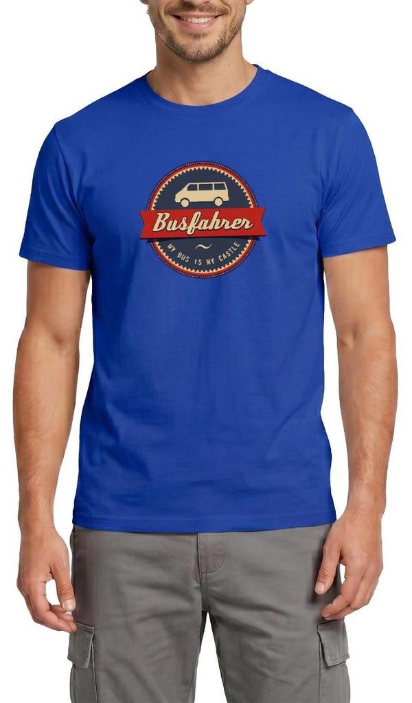 Spreadshirt Busfahrer My Bus Is My Castle Camping Campen Männer T-Shirt, XXL, Dunkelblau