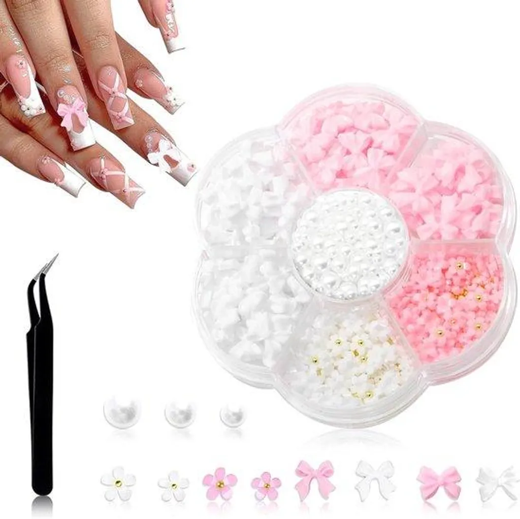 Déco ongles fleurs roses dos plat : fini les bijoux qui tombent 1000 pièces