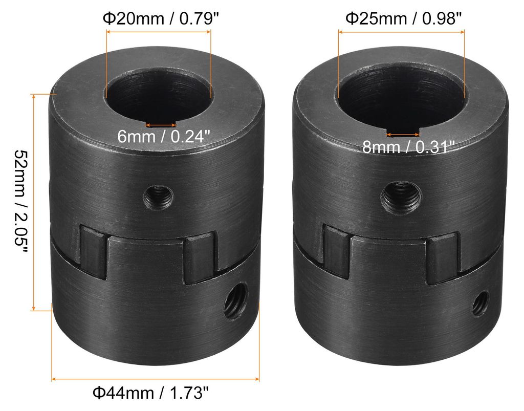 Flexible Kupplungswelle 20 mm bis 25 mm Flexible Kupplung 52 mm L x 44 mm OD Motorkupplungsgelenk