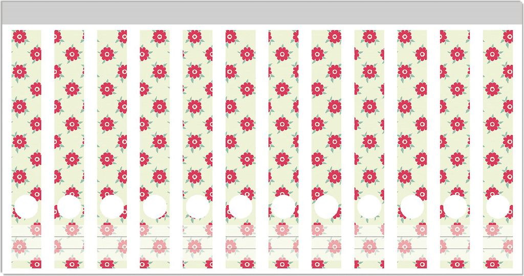 Wallario Ordnerrücken Sticker, selbstklebend für schmale Ordner, 12 Stück, Motiv Muster mit Blüten und Blättern