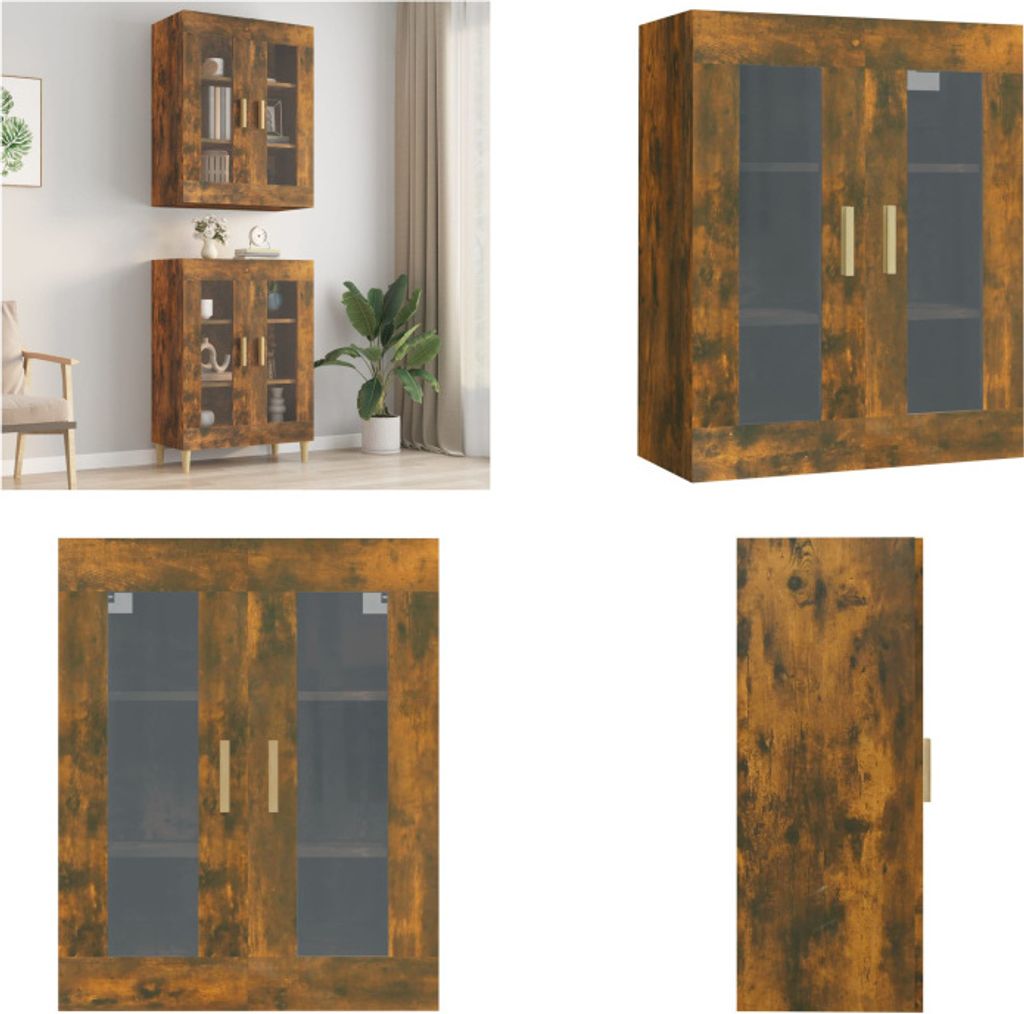 vidaXL Hängeschrank Räuchereiche 69,5x34x90 cm - Hängeschrank - Hängeschränke - Wandschrank - Wandschränke