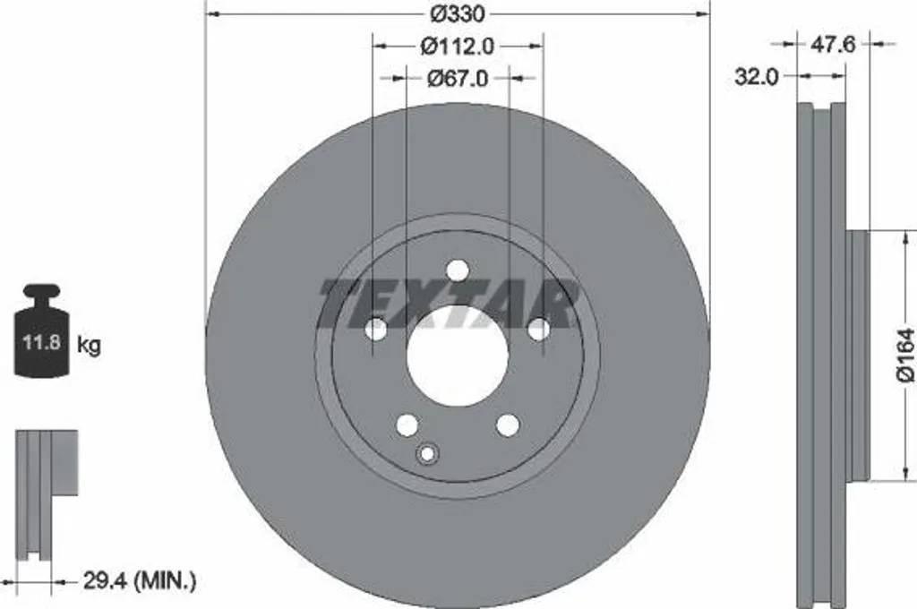 Disque de frein pour Mercedes Classe E W211 entretien OE 2114211112