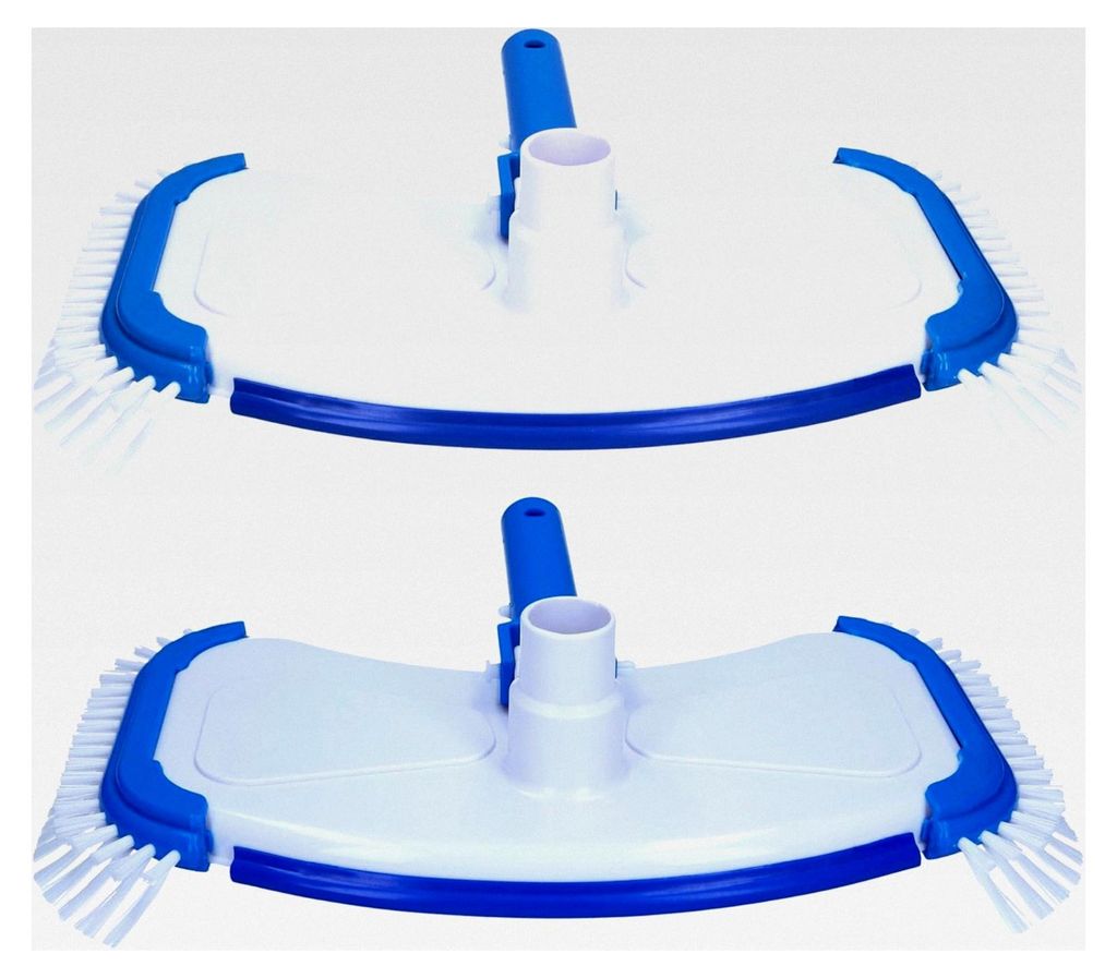 Pool Bodensauger Set 2 Stück I Bodensaugerbürste Deluxe mit 8 unteren und 4 seitlichen Borsten I schwere Ausführung I Poolbürste I Anschluss f...