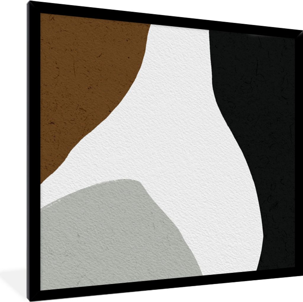 MuchoWow Gerahmtes Poster Minimalismus - Gestaltung - Formulare 40x40 cm - Poster mit Schwarzem Bilderrahmen Wandposter Rahmen Foto Bilder - Mit ...