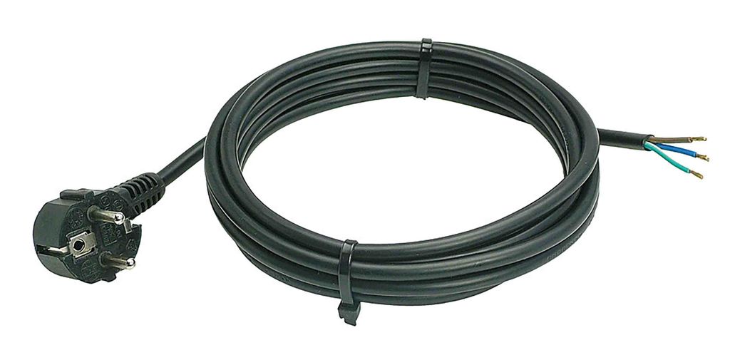 as-Schwabe PVC-Anschlusskabel 2m Schukowinkelstecker 230V 16A Schwarz IP20