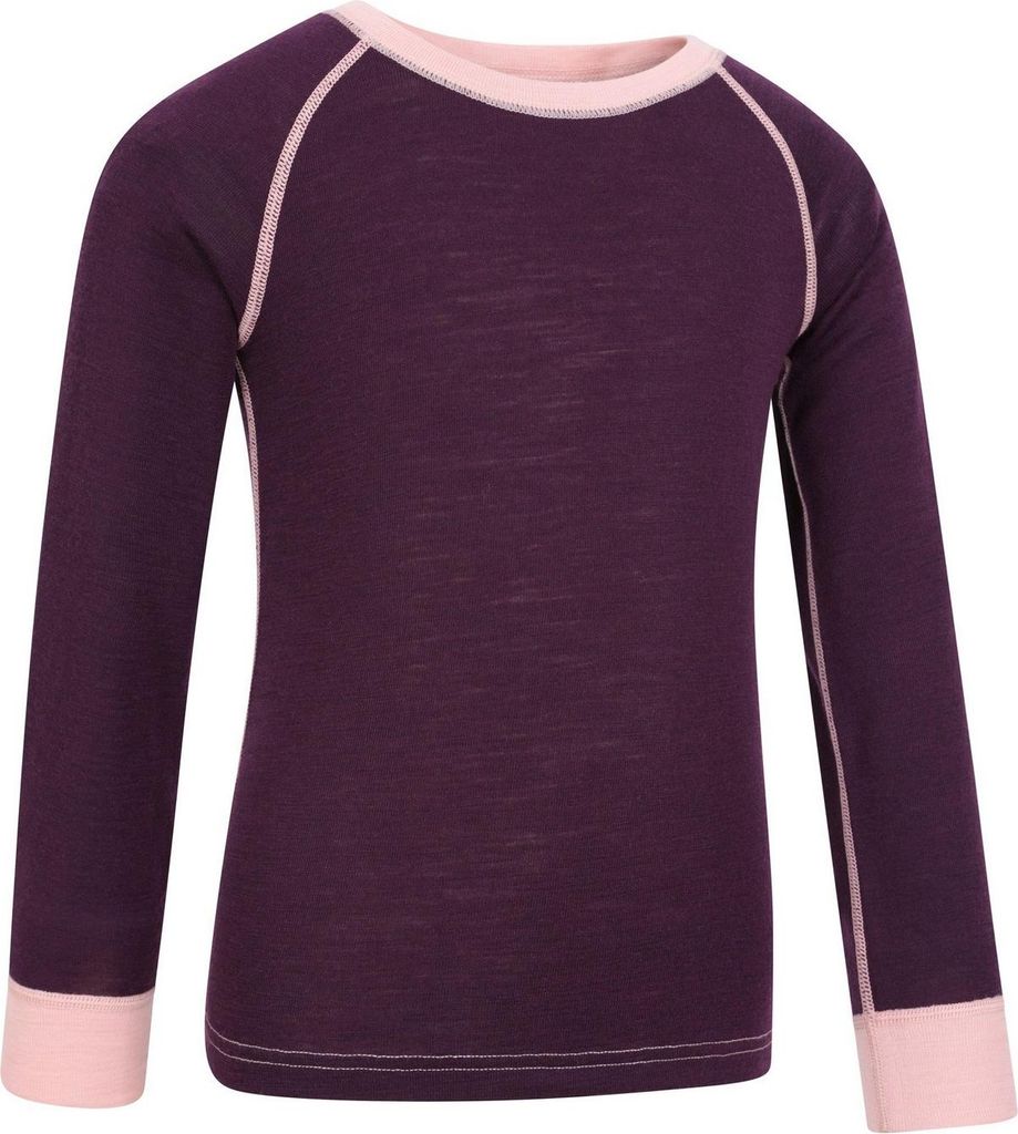 Mountain Warehouse - "Merino II" Base Layer Oberteil Rundhalsausschnitt für Kinder MW393 (104) (Beerenrot)
