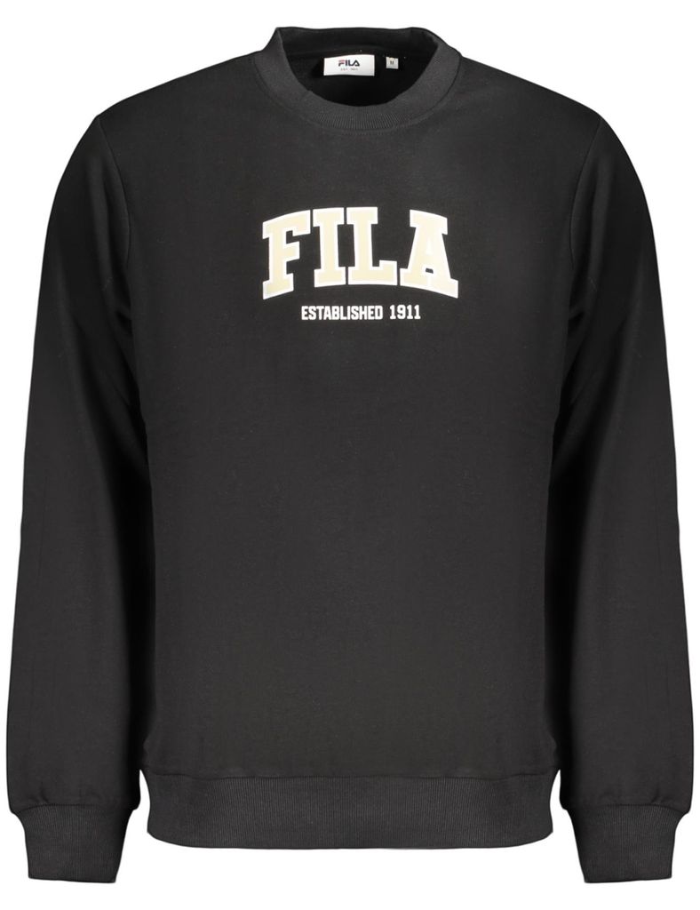 Herren Sweatshirt Schwarz Regular Fit - Baumwolle, Rundhals