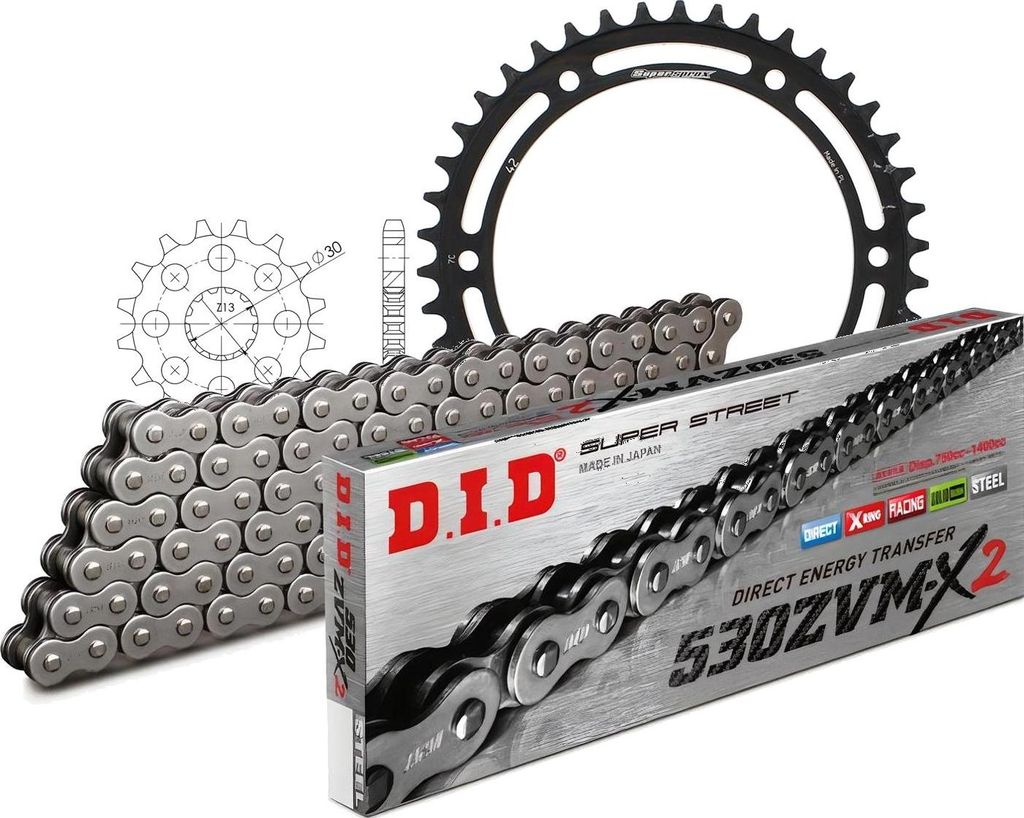Kettensatz DID Stahl 530ZVM-X / 116 Endlos