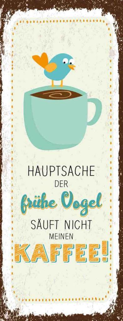 vianmo Holzschild 27x10 cm Kaffee der frühe Vogel säuft nicht Essen Trinken